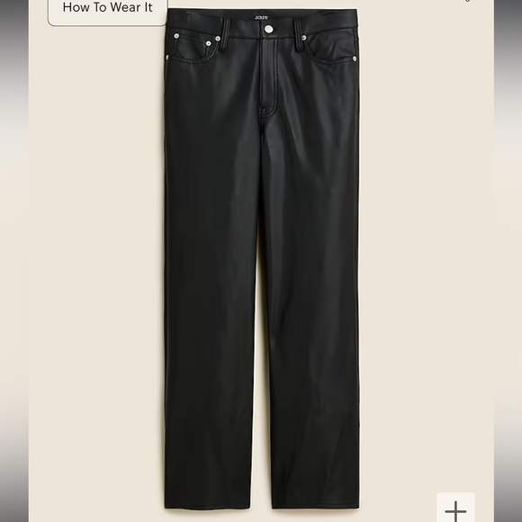 J.Crew Slim Wide-Leg Pant in Faux Leather - Picture 3 of 5